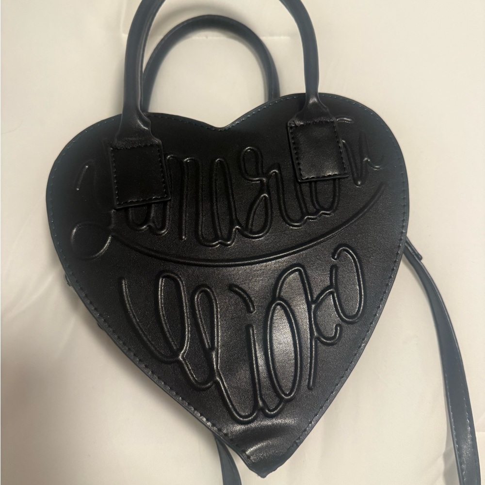 Heart-Shaped Black Handbag